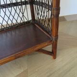 Bookcase - Bibus - 3 levels - woven rattan - bamboo - Vintage - 70s