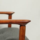 Fauteuil Mid Century par Edmund Homa Revêtement en laine Bois naturel Vernis Design vintage, années 1960