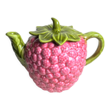 Théière en barbotine framboise