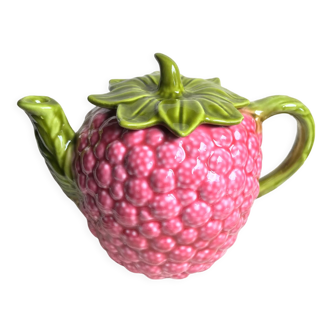 Théière en barbotine framboise
