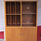 Vintage oak chest of drawers with vinyl storage, Year 1960. Ref Willy