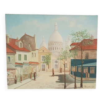 Acrylic painting "View of the Sacré Coeur" from the Place du Tertre