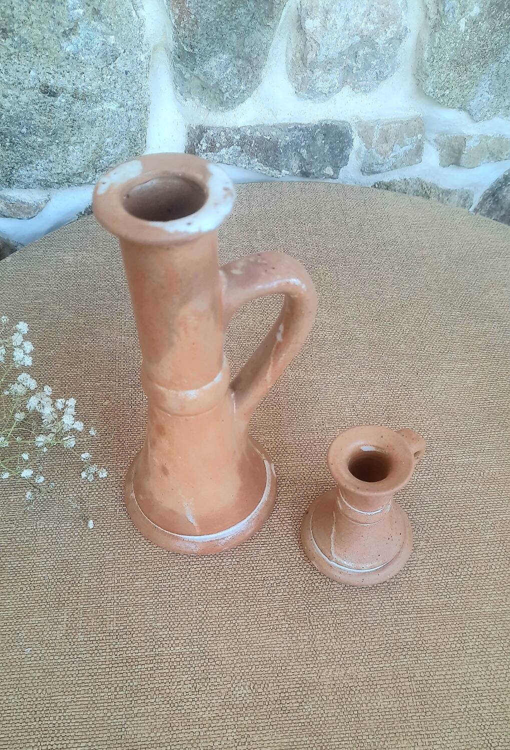 Stoneware candle holder