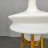 Mid Century Sculptural Floor Lamp with Glass Shade, 1970s