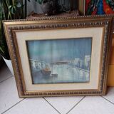 Marine painting under glass