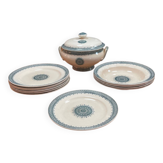 Faience bordeaux j. vieillard terre de fer modele florentin