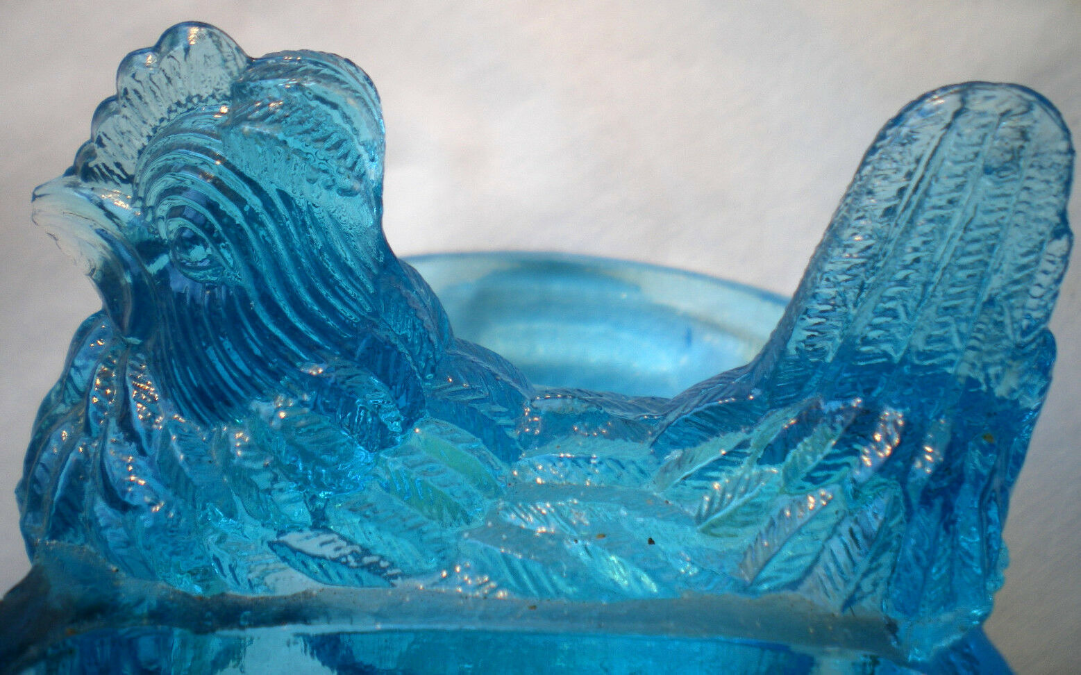 Beautiful Art Deco salt shaker in vallérysthal blue glass: A POOL