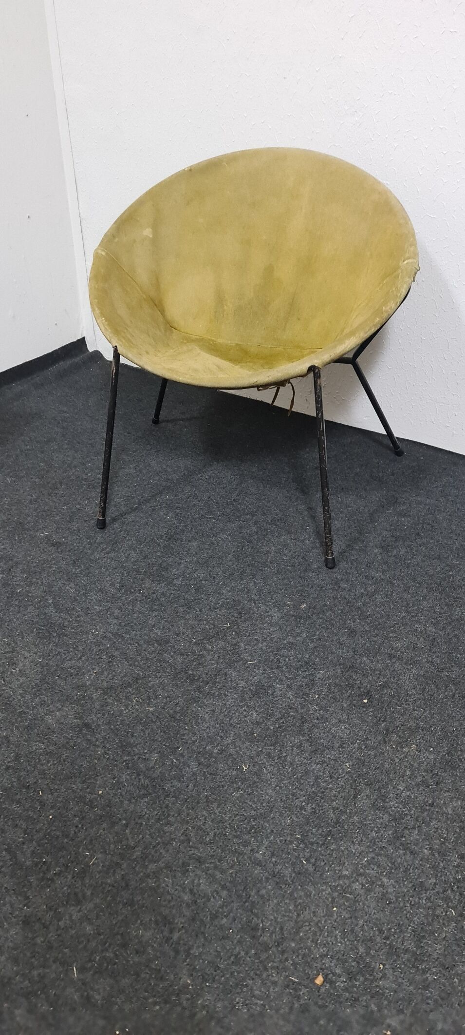Vintage leather folding balloon chair