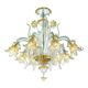 Luxury Italian Clear and Gold-Leaf Chandelier With Flowers and Leaves Muran