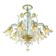 Luxury Italian Clear and Gold-Leaf Chandelier With Flowers and Leaves Muran