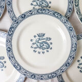 Lot 6 assiettes à dessert François 1er Salins Terre de fer