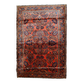 Handmade antique Persian Sarouk rug 4' x 6.4' (122cm x 195cm) 1920s - 1B790