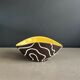 Yellow and black ceramic aperitif bowl, free form, West Germany.
