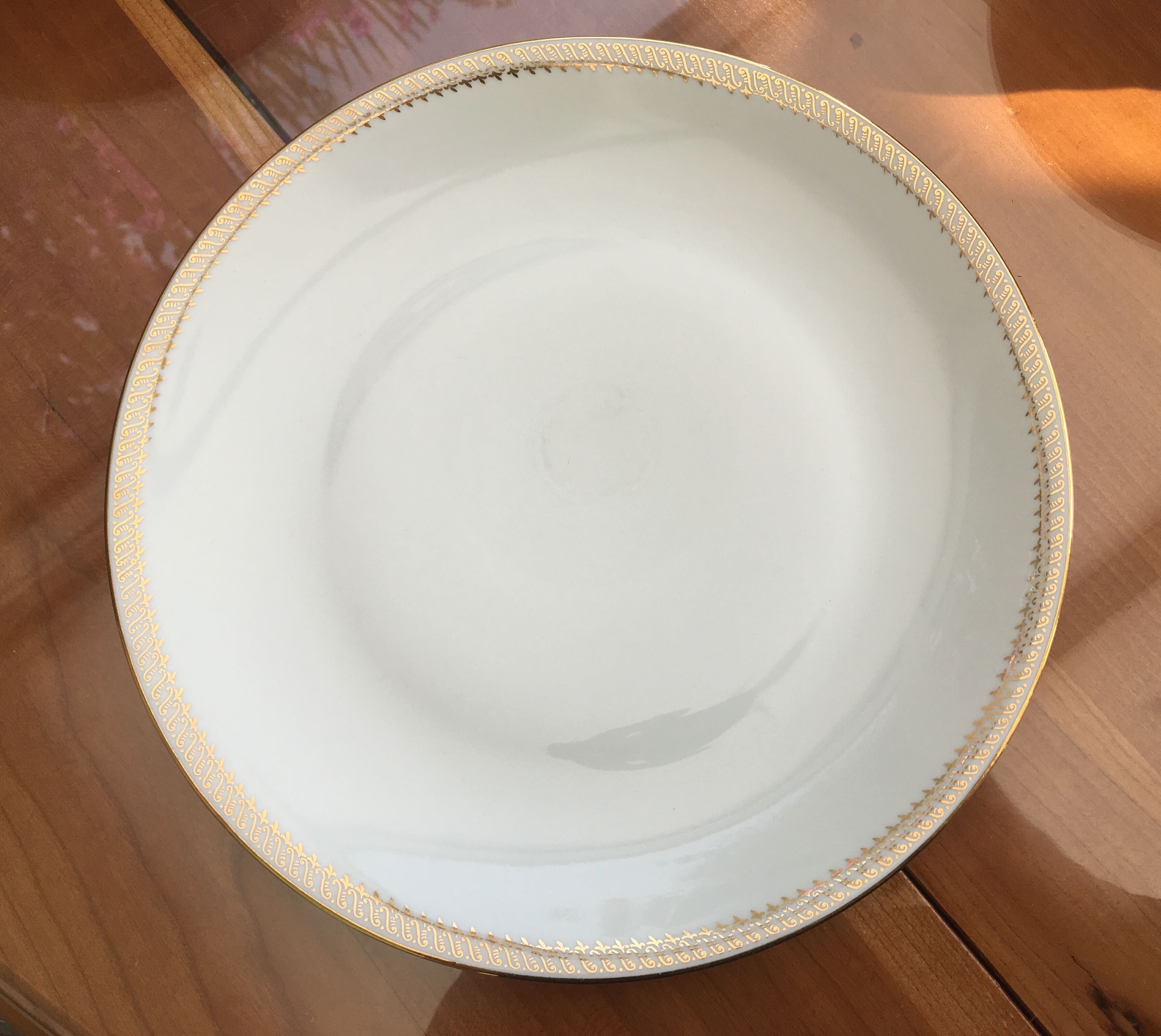 Set of 10 flat plates porcelain from Limoges