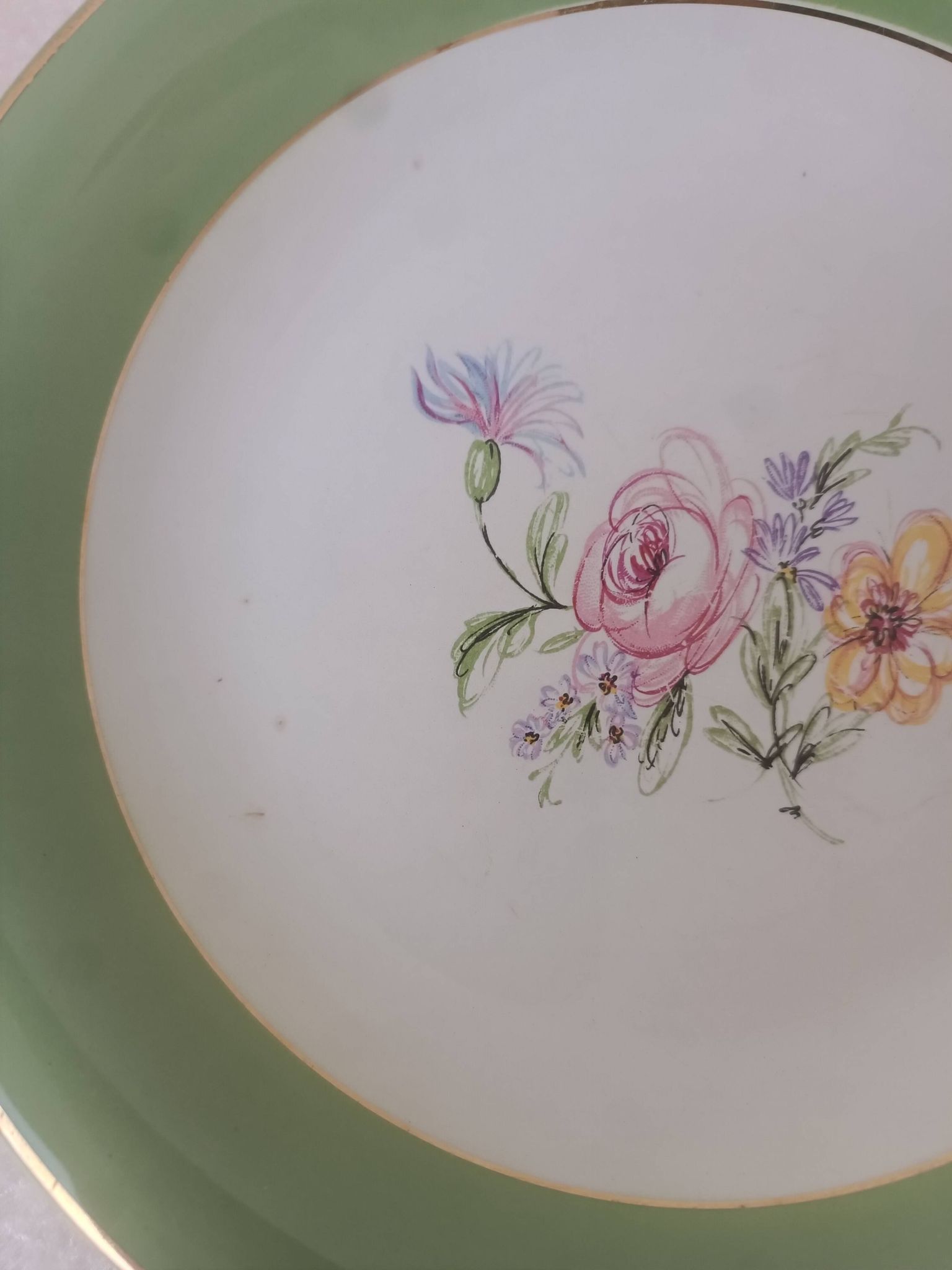 Shallow dish Lunéville flowers