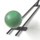 Coat rack coat hooks green red yellow wooden balls 50s