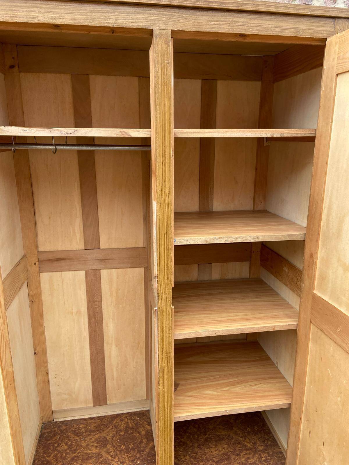 Parisian wardrobe Closet cloakroom wooden workshop Mid-century vintage Scandinavian 1950