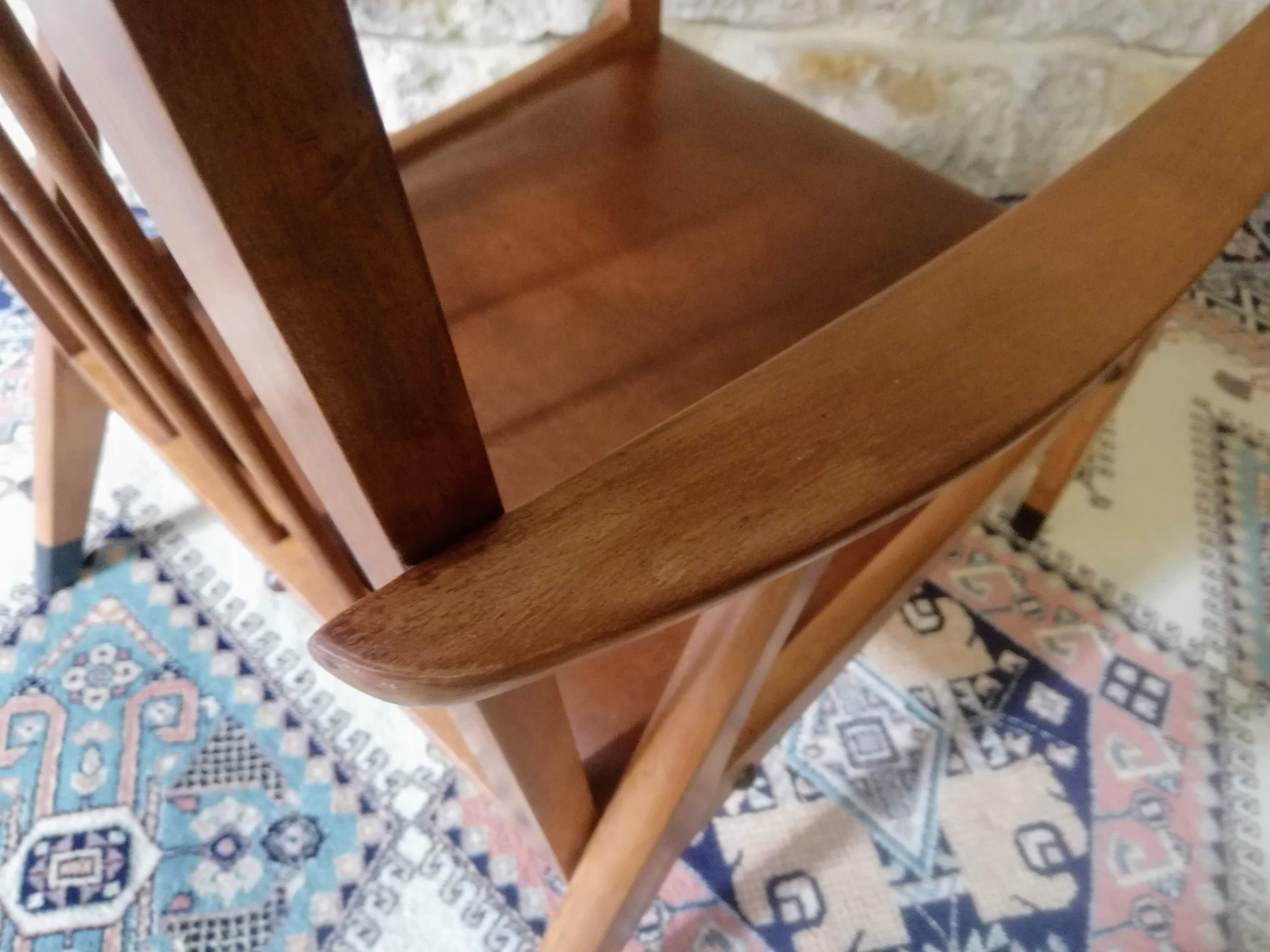 Vintage Danish armchair 1950 Scandinavian style, compass legs