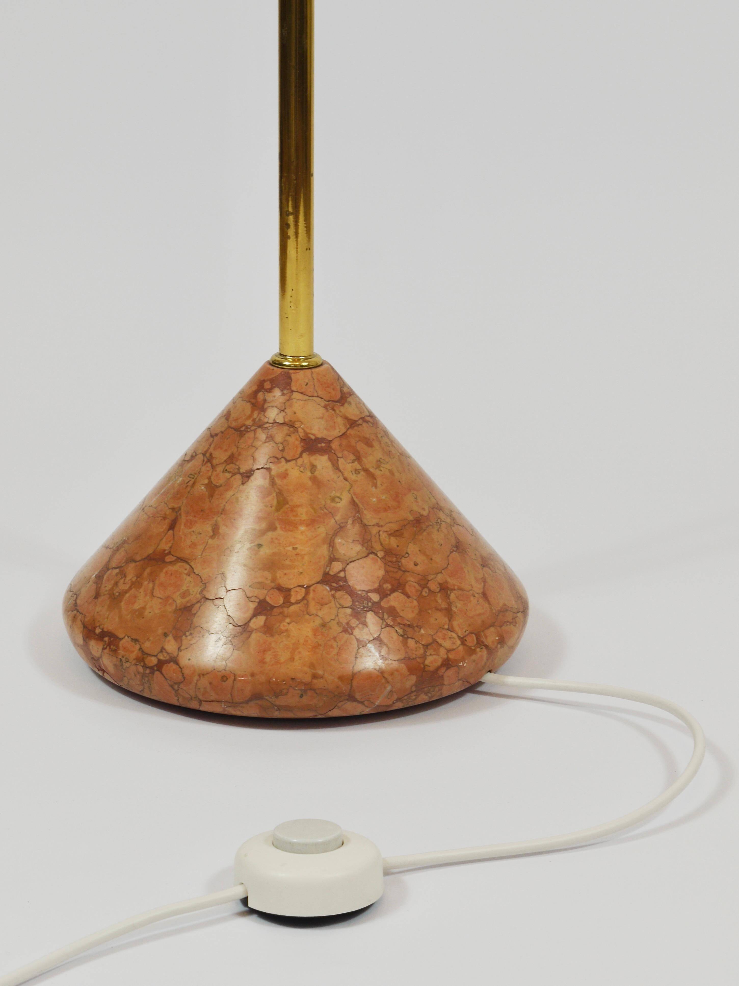Lampe sur pied Roberto Pamio Febo en marbre, laiton et verre de Murano par Leucos Italie