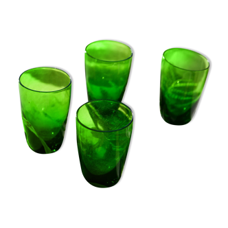Vintage green shot glasses