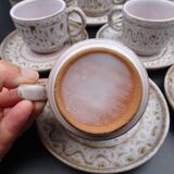 Earthenware coffee service signed Jean Austruy Vallauris around 1970 - Cups - saucers - milk pot