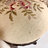 Antique Napoleon III adjustable piano stool and canvas