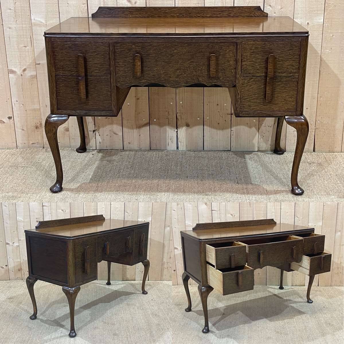 English Chippendale oak desk from the 1930s
