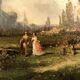 Paire d’huiles sur toile, paysages animés XIXe