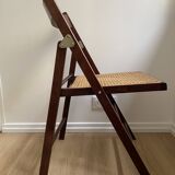 Folding chair occasional chair vintage wooden office chair with cane seat