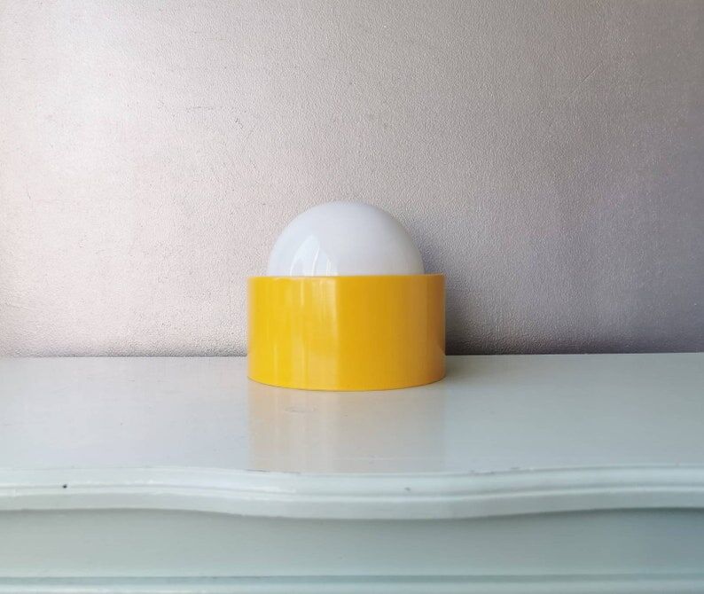 Vintage yellow ceiling lamp/table lamp, 80s