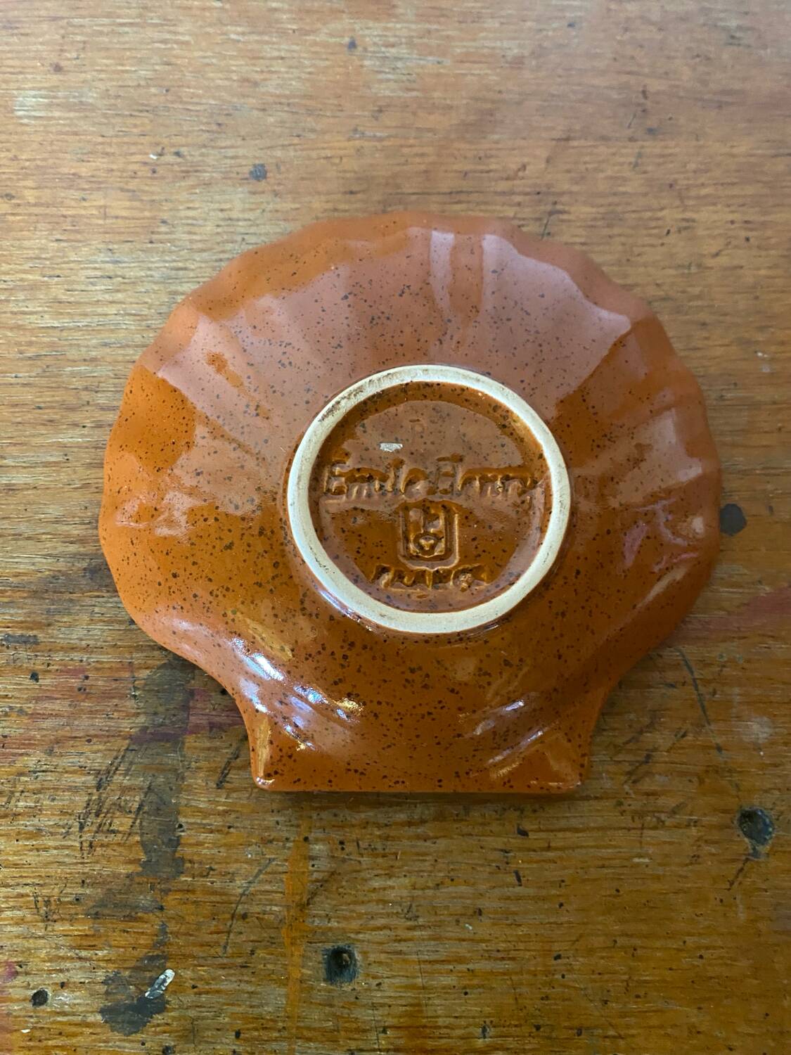 Série 6 Coupelles EMILE HENRY Céramique Marron Forme Coquillage Vintage