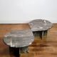 Vintage organically shaped marble side tables, Germany 1970