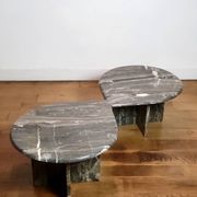 Vintage organically shaped marble side tables, Germany 1970
