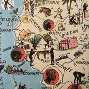 Old poster map of French West Africa Senegal Guinea Sudan - 1931