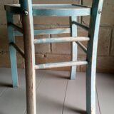 Blue and white patinated old bistro chair