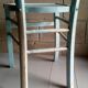 Blue and white patinated old bistro chair