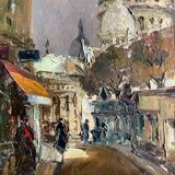 Tableau paris montmartre place du tertre par julian brosius (1917-2004)