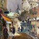 Tableau paris montmartre place du tertre par julian brosius (1917-2004)