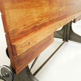 Oak draughtsmans desk  an en masons & son ltd "practical" large draughtsman's table/drawing board th