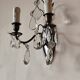 Wall light in tinned brass and crystal pendants - rococo light 2 lights