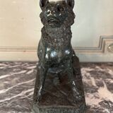 Large model of the Jennings dog in serpentine marble, memento of the Grand Tour, 19th century.