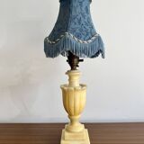 Small Vintage Table Lamp with Blue Shade