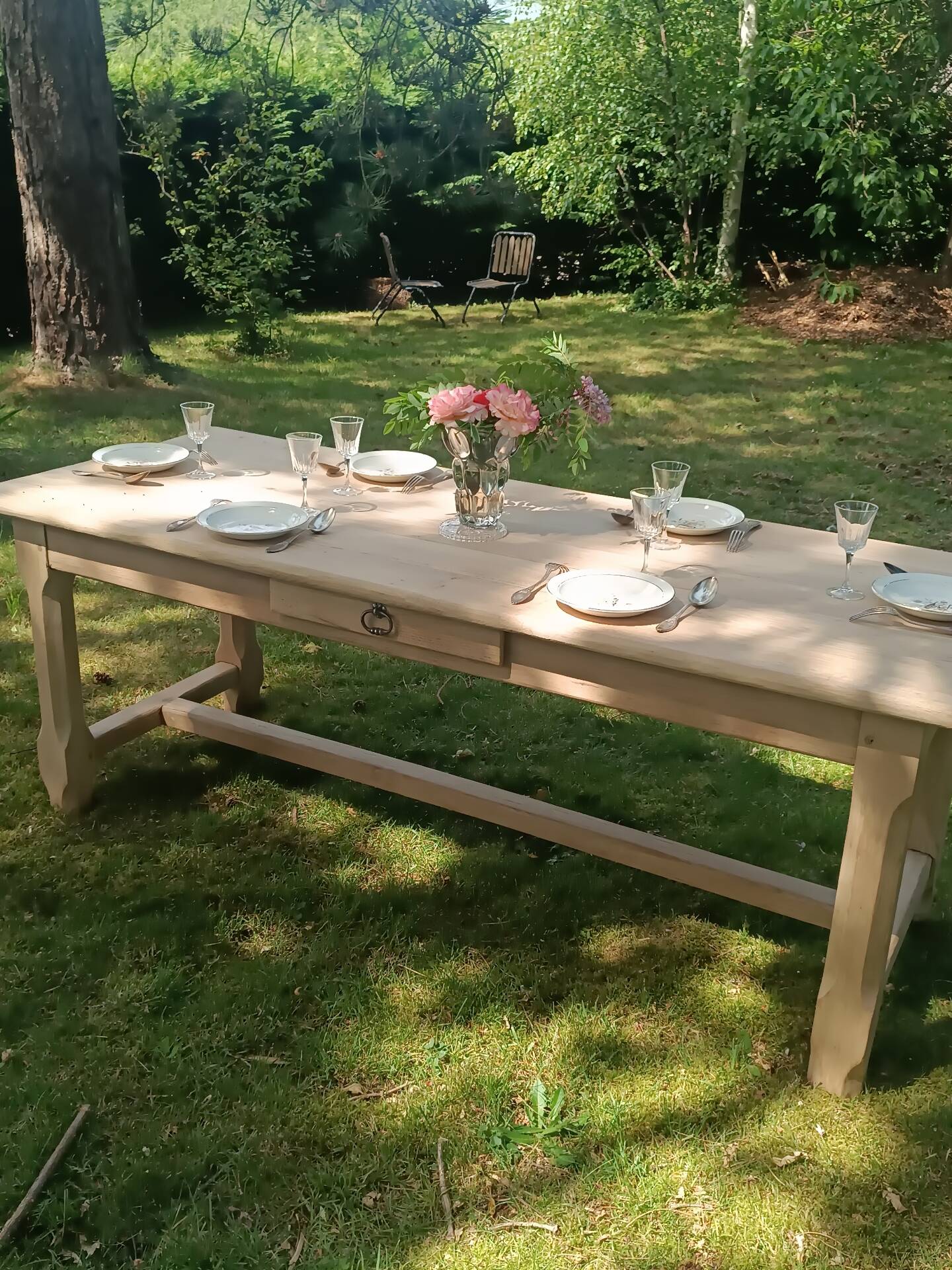 Renovated solid oak farmhouse table