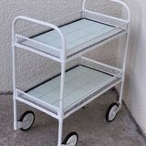 Vintage openwork metal serving trolley from the 1950s