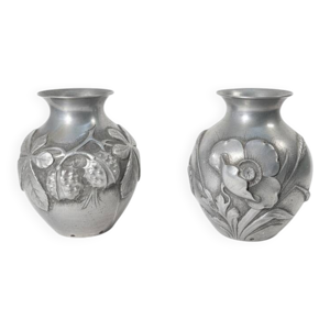 Paire de vases Art Déco - aluminium