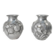 Pair of Art Deco vases in aluminium Signed