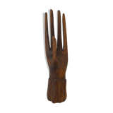 Carved wooden baguier hand