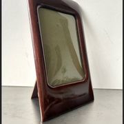 Antique  Art Deco Mahogany Wooden Frame  22.5 cm x 13.5 cm  convex glass