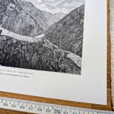 The Devil's Bridge, Schöllenen, vintage engraving, 1878.