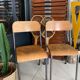 Pair of wooden and metal children's chairs
